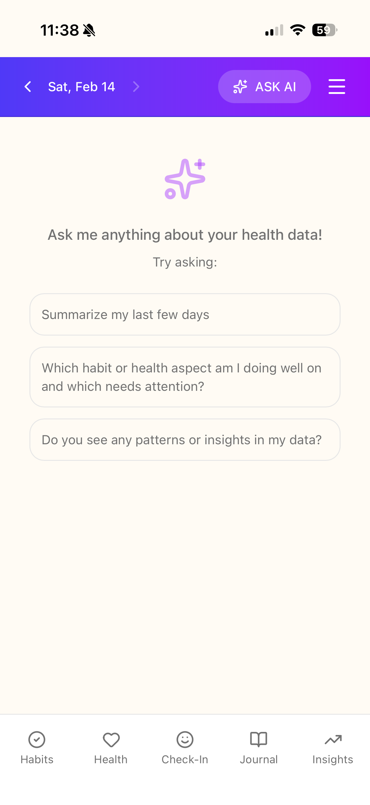 AI Chat: Ask questions about your health data