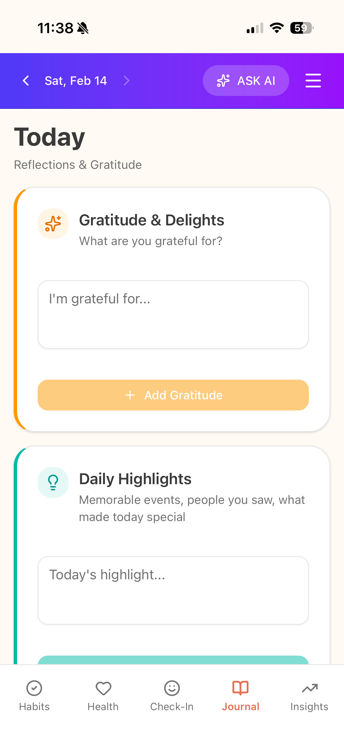 Journal: Gratitude, highlights, reflections